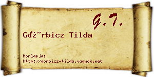 Görbicz Tilda névjegykártya